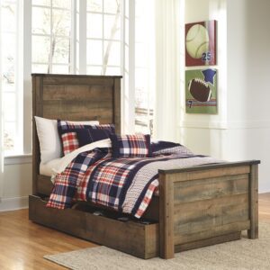 Trinell - Brown - Twin Panel Bed with 1 Large Storage Drawer