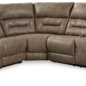 Ravenel - Fossil - 3-Piece Power Reclining Sectional With Raf Power Reclining Loveseat With Console