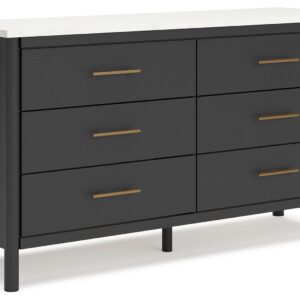 Cadmori - Black / White - Six Drawer Dresser