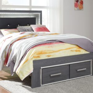 Lodanna - Gray - Full Panel Bed with Storage