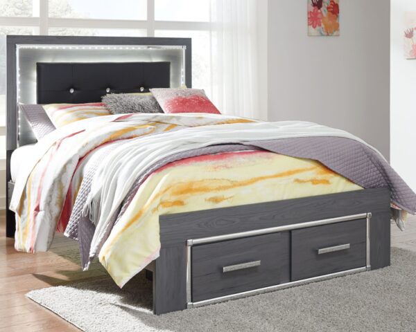 Lodanna - Gray - Full Panel Bed with Storage