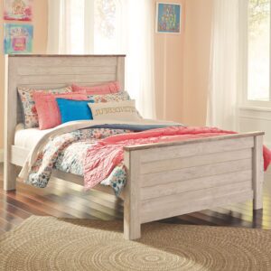 Willowton - Whitewash - Full Panel Bed