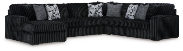 Midnight-Madness - Onyx - 4-Piece Sectional With Laf Corner Chaise