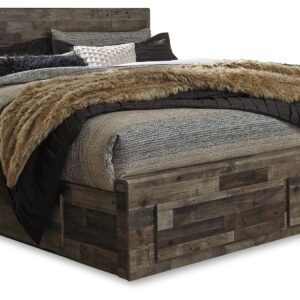 Derekson - Multi Gray - King Panel Bed With 4 Storage Drawers