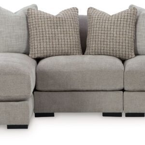 Aslan Court - Pebble - 3-Piece Sofa Sectional With LAF Corner Chaise