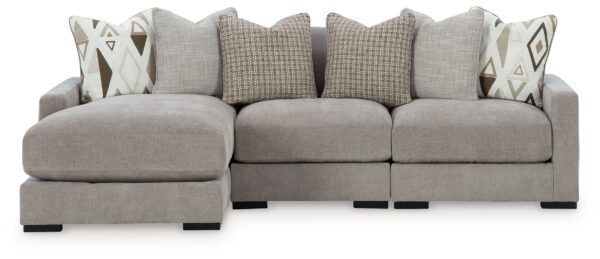 Aslan Court - Pebble - 3-Piece Sofa Sectional With LAF Corner Chaise