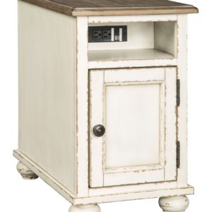 Realyn - White / Brown - Chair Side End Table - AC / USB