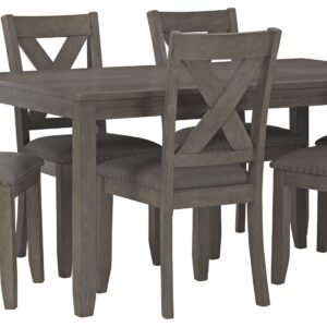 Caitbrook - Gray - RECT DRM Table Set (Set of 7)