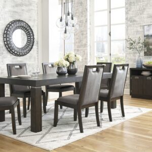 Hyndell - Dark Brown - 7 Pc. - Extension Table, 6 Side Chairs