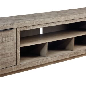 Krystanza - Weathered Gray - XL TV Stand w/Fireplace Option