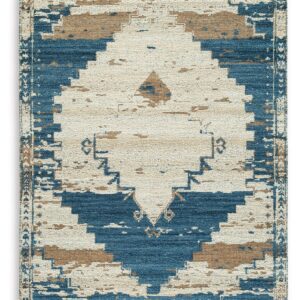 Varnler - Blue / Brown / Tan - Large Rug