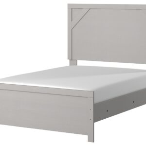 Cottenburg - Light Gray / White - Full Panel Bed