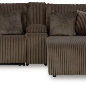 Top Tier - Chocolate - 3-Piece Reclining Sectional Sofa With Raf Press Back Chaise