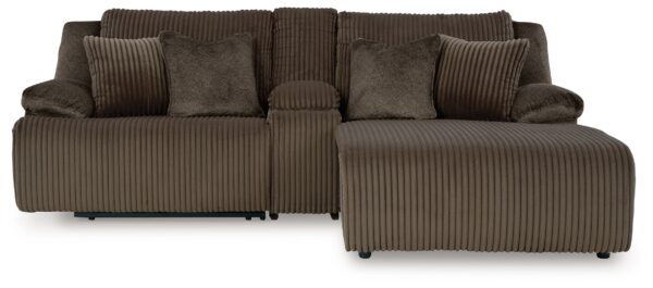 Top Tier - Chocolate - 3-Piece Reclining Sectional Sofa With Raf Press Back Chaise