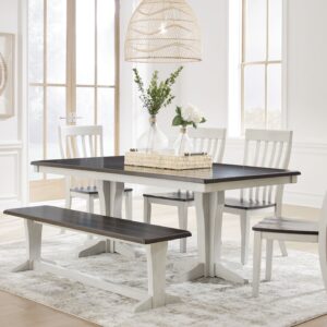Darborn - Gray / Brown - 7 Pc. - Dining Table, 4 Side Chairs, Bench
