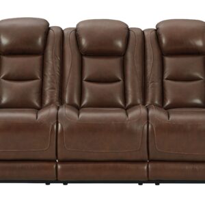 The Man-Den - Mahogany - PWR REC Sofa with ADJ Headrest