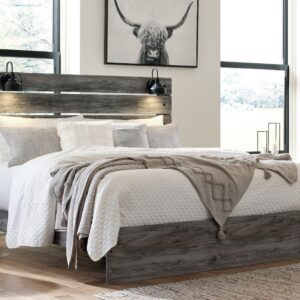 Baystorm - Gray - King Panel Bed - Footboard Slat