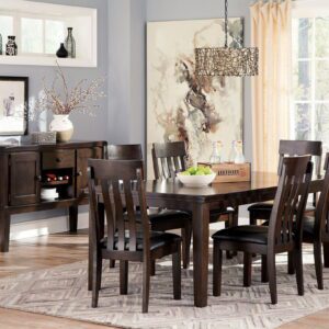 Haddigan - Dark Brown - 8 Pc. - Extension Table, 6 Side Chairs, Server