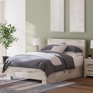 Lawroy - Light Natural - Queen Panel Bed With Under Bed Storage