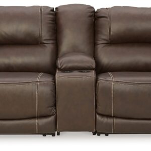 Dunleith - Chocolate - 3-Piece Power Reclining Loveseat With Console