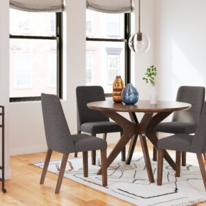 Lyncott - Charcoal / Brown - 5 Pc. - Dining Room Table, 4 Side Chairs