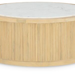Camdill - Light Brown / White - Round Cocktail Table