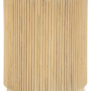 Camdill - Light Brown / White - Round End Table