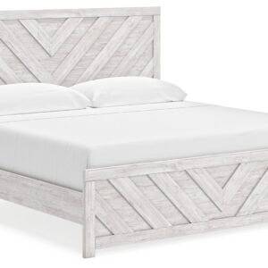 Cayboni - Whitewash - King Panel Bed
