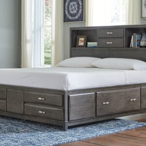 Caitbrook - Gray - Queen Storage Bed with 8 Drawers