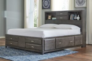 Caitbrook - Gray - King Storage Bed with 8 Drawers