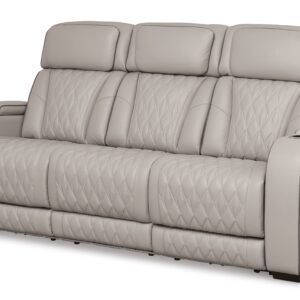 Boyington - Gray - Power Reclining Sofa With Adj Headrest