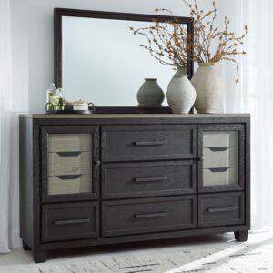 Foyland - Black / Brown - Dresser, Mirror