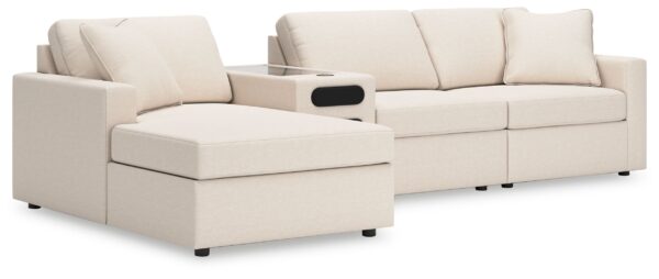 Modmax - Oyster - 4-Piece Sectional With Laf Corner Chaise And Audio Console