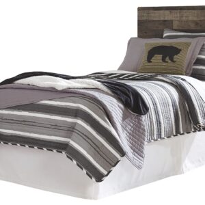 Derekson - Multi Gray - Twin Panel Headboard with Bolt on Bed Frame