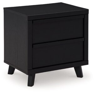 Danziar - Black - Two Drawer Night Stand