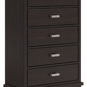 Covetown - Dark Brown - Five Drawer Chest