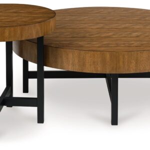 Steenlage - Brown / Black - Occasional Table Set (Set of 2)