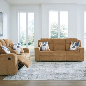 Kanlow - Honey - 2 Pc. - Reclining Sofa, Reclining Loveseat With Console