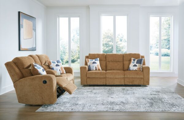 Kanlow - Honey - 2 Pc. - Reclining Sofa, Reclining Loveseat With Console