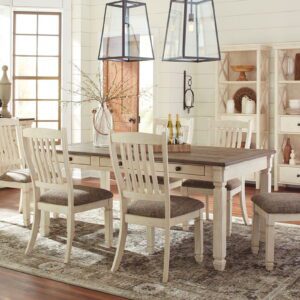 Bolanburg - Beige - 11 Pc. - Dining Room Table, 6 Side Chairs, Server, 3 Cabinets