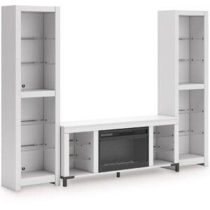 Brollevi - White - 3-Piece Entertainment Center