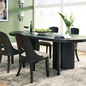 Rowanbeck - Black - 5 Pc. - Dining Table, 4 Side Chairs