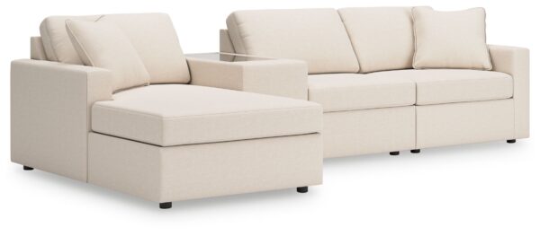 Modmax - Oyster - 4-Piece Sectional With Laf Corner Chaise And Storage Console