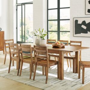 Dressonni - Brown - 10 Pc. - Rectangular Dining Table, 8 Side Chairs, Bar Cabinet