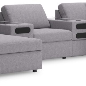 Modmax - Granite - 5-Piece Sectional With Chaise And Audio System Console