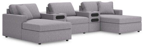 Modmax - Granite - 5-Piece Sectional With Chaise And Audio System Console