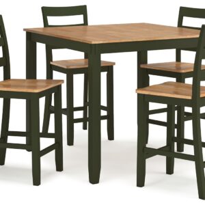 Gesthaven - Natural / Green - Dining Room Counter Table Set (Set of 5)