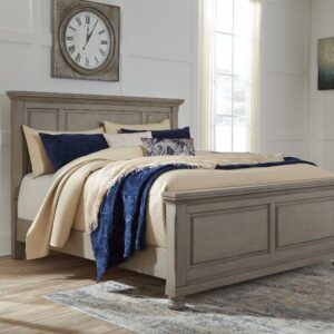 Lettner - Light Gray - King Panel Bed