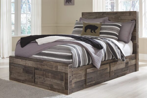 Derekson - Multi Gray - Full Panel Bed with 6 Storage Drawers