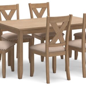 Sanbriar - Light Brown - RECT DRM Table Set (Set of 7)